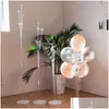 Feestdecoratie cyuan 7 buizen ballonnen houder kolom standaard doorschijnende plastic ballon verjaardagsdecoraties kinderen slingers slingers drop levering hom dhssv