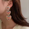 Charm Sweet Love Heart Earrings Ladys färgglada dingle örhängen för kvinnliga smycken gåvor R230819