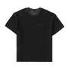 Heren t shirts zomer o-neck borst pocket massief geribbelde corduroy mannen kleding vrijetijdstops modeheren casual korte mouw losse tees