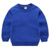 Kinderkleding Hot Sweaters Kinder Solid Color Sweater Pullover Koreaanse lente en herfst aangepaste kinderen All Cotton Top met ronde nekbodem