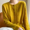Womens Knits Tees 100% Wool Spring And Summer Fashion O Neck Hollowed Out Slim Pure Purple Orange Cardigan Sweater Coat Short Sunscreen 230818