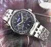 Sous Cadran Travail ICE Out Hip Hop Hommes Chronomètre Montres En Cuir En Acier Inoxydable Ceinture Mouvement À Quartz Horloge Super Lumineux Ensemble Lumieux Auger Montre Prix De Gros Cadeaux