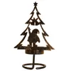 Ljusstakare renar gåvor söta jultomten metall mantel bord mittpunkt julgran te ljus vardagsrum hållare eldstad