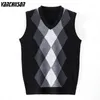 Herrtröjor Herrmärke Knit Tank Jumpers Casual Vintage Basic Sweater Pullover Sleeveless 23 Ull för Autumn Winter V Neck Tuhto56 230818