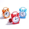 Keychains Mini Alarm Clock Keychain Bag Ornament Cute Backpack Charm Pendant Car Alloy Couple Keyring Gift