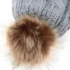 Bérets mode mignon hiver bonnet casquettes Pompon chaud chapeaux fourrure Bobble enfants coton tricoté Parent-enfant chapeau pour maman et bébé