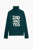 Zadig voltaire knitted sweaters ZVLadies' knitwear English Letter High Neck Loose 100 Wool Stand Collar Knitwear Sweater Girl