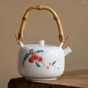 Dinnerware Sets Ceramic Teapot Bamboo Handle Household Making Restaurant Home Teaware Coffee Water Kettle