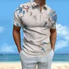 Erkek Polos Yaz Günlük Polo Gömlek Moda Tatil Plajı Hindistan Cevizi Ağacı Baskı Hawaii Sporları Nefes Alabilir Rahat Lüks Shir