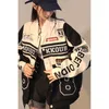 Womens Jackets American Retro Löstagbar motorcykel Baseballjacka Y2K Street Hip Hop Trend Wild Par Casual Loose Top 230818