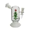 クリスマスツリーフッカーガラスボンリサイクル喫煙水パイプダブリグ17.5cmの高さ14mmジョイント