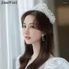 Haarclips Janevini Handmade Pearls Bridal Tiaras en Crowns Luxury Princess Headband Wedding Tiara Bride Accessories Headpieces
