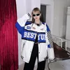 Jackets femininos Bomber Coat Spring Letra de outono impressão Hip Hop High Street Baseball Outwear Bordides Varsity Racing Unisex 230818