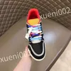 Nieuwe top luxe designer Casual schoenen unisex echte lederen klassieke plaid sneakers streep schoenen mode sneakerscolor streep sneakers maat39-44 rd1012