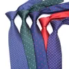 Bow Ties Multi kolor elegancki 8 cm męski krawat Polka Dots Wzory dla Man Groom Polyester Jacquard Tkeven Ascot Business Party Akcesoria