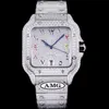 Montre de Luxe Babysbreath Diamond Watch 40mm 자동 기계식 이동 미세한 강철 케이스 남성 감시 방수 방수