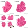 Strumenti per torta 1pcs 3d Trojan Cavallo Forma Sile Stampi fondenti per bambini Decorazione di cioccolato gumpaste D0731 Droplese a goccia Home Gar Dhwuk