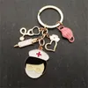 Keychains Lanyards Cute Nurse Face Mask Keychain Medical Students Key Holder Thanksgiving Gift For And Doctor Drop Delivery Smt6G