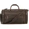 Duffel Bags Men's Genuine Leather de 24 polegadas Men Men Real Cow Skin Overnight Big Hand Bagage Baga