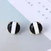 Stud Earrings European And American Fashion Accessories Wholesale Simple Smooth Black White Resin Color Matching For Wome