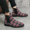 Bottes Chelsea hommes toile tissu talon bas haut haut côté nu sangle élastique chaussures affaires décontracté 230818