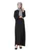 Ethnic Clothing Black Muslim Women Long Dress Lady O-neck Collar Sleeves Abaya Islamic Arab Robe Caftan Middle East