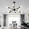 Chandeliers Nordic LED Brushed Nickel Black Tube Brass Gold Industrial Pendant Lightis For Living Room Antique Stair Fixtures