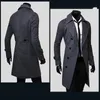 Hommes laine mélanges Double boutonnage Trench Coat mélange haute qualité marque mode décontracté Slim Fit couleur unie vêtements veste 230818