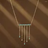 Pendant Necklaces Vintage Exquisite Gold Plated Clavicle Chain Tassel Curtain Necklace Fashion Charm For Women Jewelry Gift