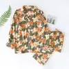 Damska odzież sutowa Kobiety Rayon bawełna 2pcs zestaw piżamowy