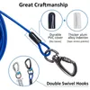 Collari per cani Strong Long Let Out Cable Leash Doppio gancio metallico Cani di trazione in acciaio filo in acciaio con molla