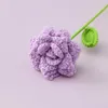 Dekorativa blommor Rose Flower Bouquet Handstickad Fake Artificial Wedding Party Decoration Hand-Woven Crochet Table Ornament Gift