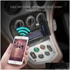 Bluetooth Car Kit 2Pcs Aux Mini O Receiver Transmitter 3.5Mm Jack Hands Music Adapter Drop Delivery Mobiles Motorcycles Electronics Dhle5