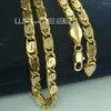 Chains 5mm Width Mens Handsome Yellow Gold Vacuum Plating Link Necklace 50-70cm Length N228