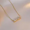 Pendentif Colliers Baguetee CZ Bar Collier Avec Cristal Pierre Design Brillant Long Rectangle Pour Femme De Luxe Bijoux Cadeaux