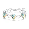Link pulseiras de moda pulseras bijoux cristal amor charme pulseira pulseira para mulheres garotas joias fofas presente no dia dos namorados sl386