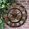 Wall Clocks Wooden Clock Vintage Gear Us Style Living Room Modern Design Decoration 30Cm