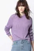 Zadig Voltaire Pullover Pullover Strickpullover ZV Jacquard Damen Haken Blume Hohlkaschmir Kaschmere Feste Farbe Purple Split Sweater
