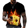 Men's T Shirts Short Sleeve T-shirt Gothic Dark Skeleton Horror Style Very Good Quality Lycra Polyester Tees Streetwear Oversized Shirt