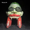 Enge grote opblaasbare vampier Dracula Head Tunnel 5m Halloween Cartoon Figuur Model Air Blow Up Evil Demon Gate voor toegangsdecoratie