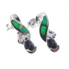 Stud Earrings Selling 925 Sterling Silver Green Opal & Mystic Topaz For Engagement Aniversary Party Birthday Gift