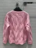 Kvinnors tröjor Wool Topps Högkvalitativ rosa 2023 Höst/vinter stickad Pullover Kvinnor Varma kashmir Löst vändningar Väv tröja Kvinna