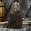 School Bags Casual Sporty Leather Chest For Men IPad Mini Cow One Shoulder Male Anti Theft Pack Slim Bag