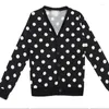 Erkek Sweaters artı Boyut Polka Dot Hırka Moda Kişiliği Açık Han Yinglun Kampüsü Uzun Kollu T-Shirt D