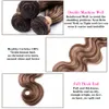 Wholesale Pre Colored Brown Straight Hair Weave Bundles Peruvian Human Hair Extension P4/27 Light Brown Color Remy Bulk 1-4 Lots