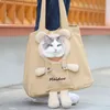 Transportadores de gatos Button Fechamento de lona Armazenamento de animais de estimação Decoração de urso Decor de cachorro Bolsa de contêiner carregando suprimentos ao ar livre