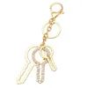 Keychains Wangaiyao Fashion Creative Keychain Unisex Niche Design Alloy Rhinestone Key Pendant Simulation Sieraden