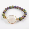 Strand 8mm Naturel Druzy Perles Chaîne Bracelets Blanc Cristal Quartz Charme Bracelet Reiki Guérison Bijoux Accessoires Pour Femmes