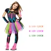 Cosplay Halloween Kostüm Regenbogen Skelettmädchen Kleinkind Funky Punky Bone Dress -up Party für Kinderbühnen Performance Requisiten 230818