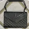 Bolso de diseñador Bolso de hombro para mujer Bolso para teléfono celular Bolso cruzado con sobre de caviar en V acolchado alto Cartera